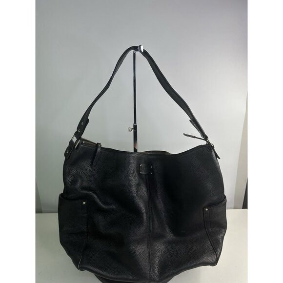 Kate Spade Black Genuine Pebbled Leather XL Hobo Shoulder Bag - Picture 1 of 11